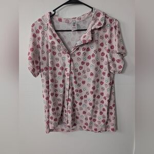 3 For $12 Clearance Sleep‎ & Co Valentine's Candy Hearts Short Sleeve Pajama Top